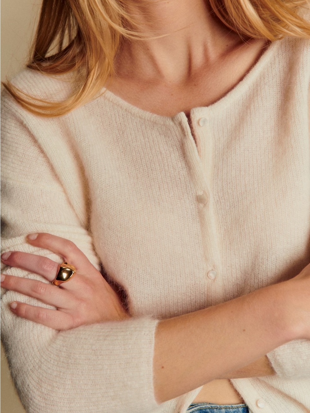 Sézane Gaspard Cardigan Ecru - Picture 6 of 7